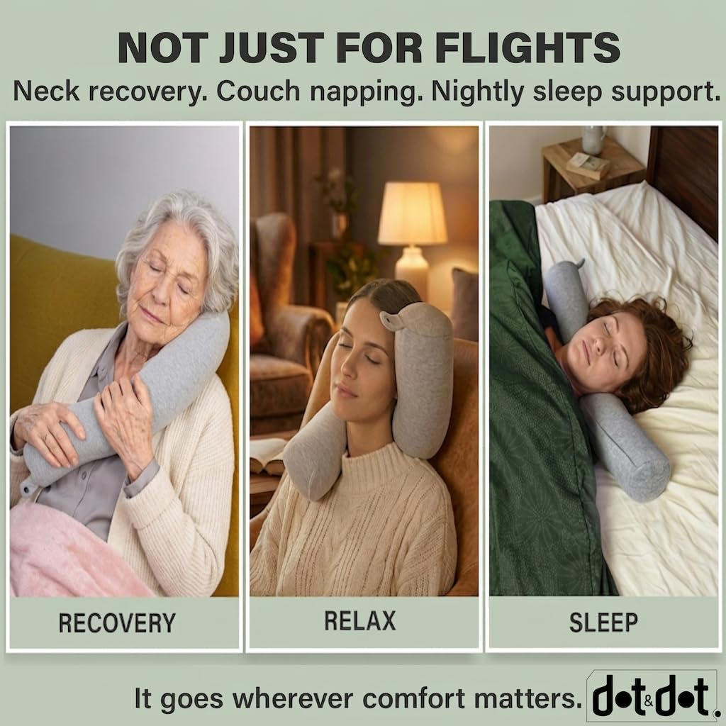 Dot&Dot Twist memory foam cushion reduces pressure on shoulders during travel