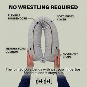 Dot&Dot Twist pillow folded for compact packing during travel