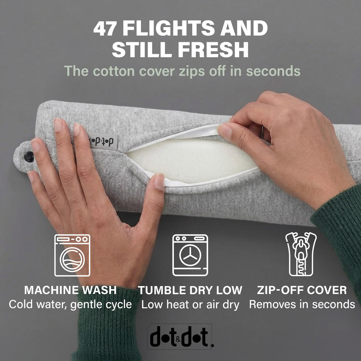 Dot&Dot Twist pillow around neck supports comfortable reading on couch