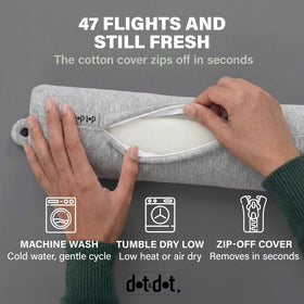 Dot&Dot Twist pillow around neck supports comfortable reading on couch
