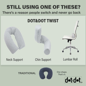 Dot&Dot Twist pillow provides neck and spine support on trains