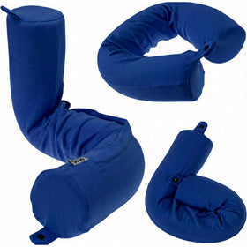 Dot&Dot Twist pillow on an airplane providing contoured neck support