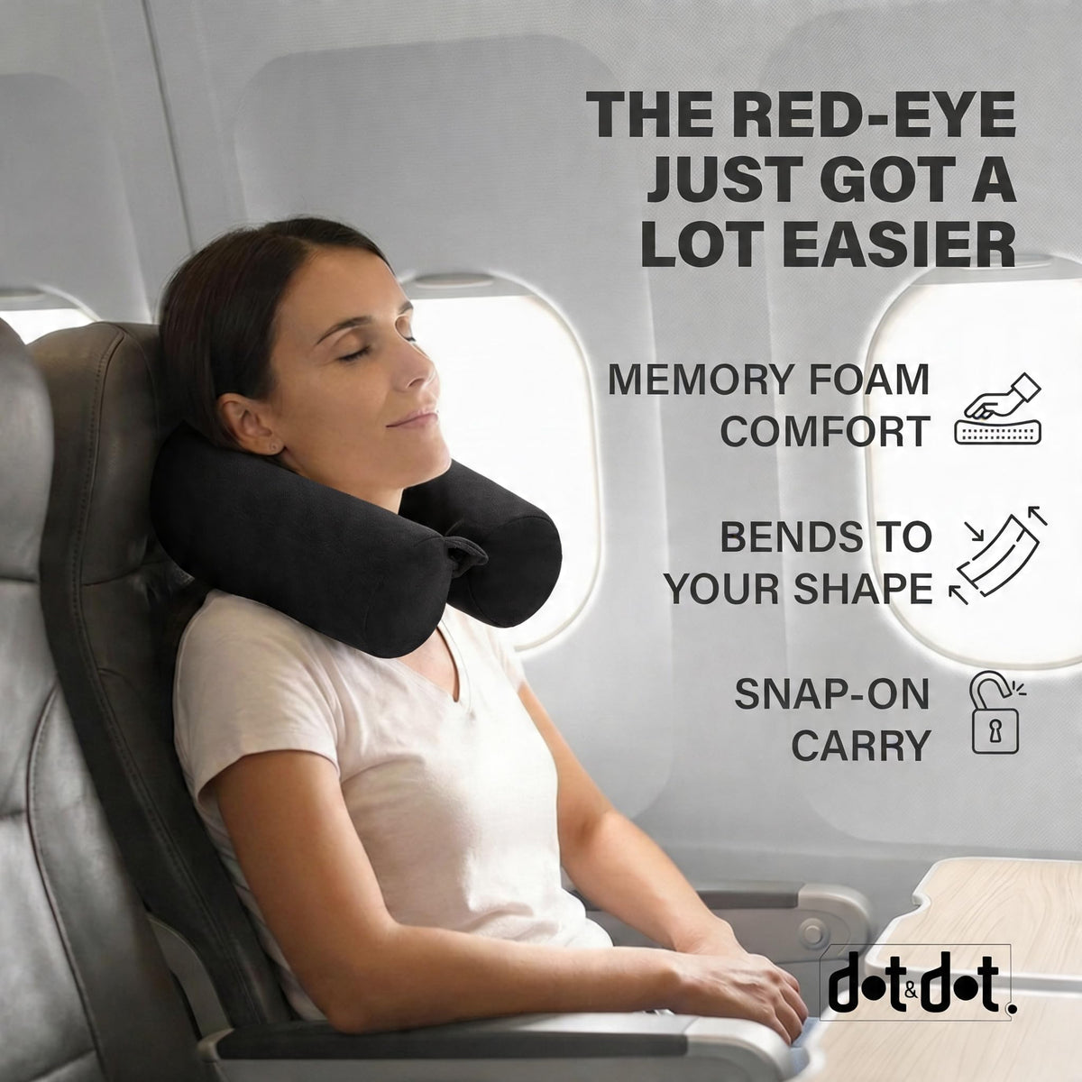 Dot&Dot twist pillow in adaptable shape supports customizable neck and spine alignment.