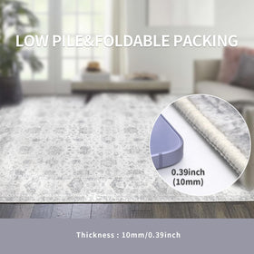 Dotiiorug Non-slip backing keeps the rug anchored on wood floors.