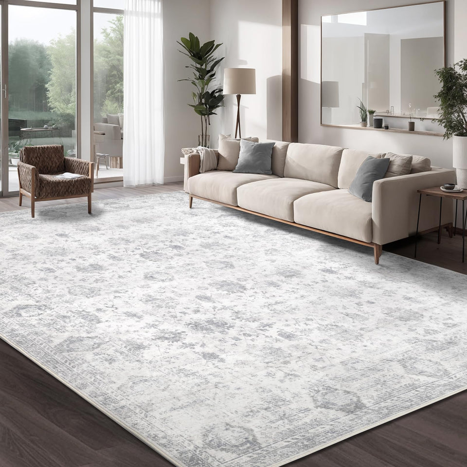 Dotiiorug Washable 8x10 rug in a living room with soft fibers and non-slip backing.