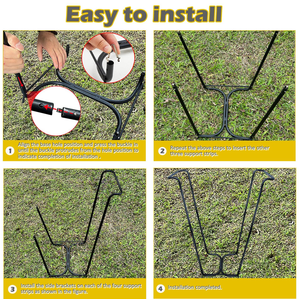 DOUBFIVSY cross-base stability ensures steady performance on uneven ground.
