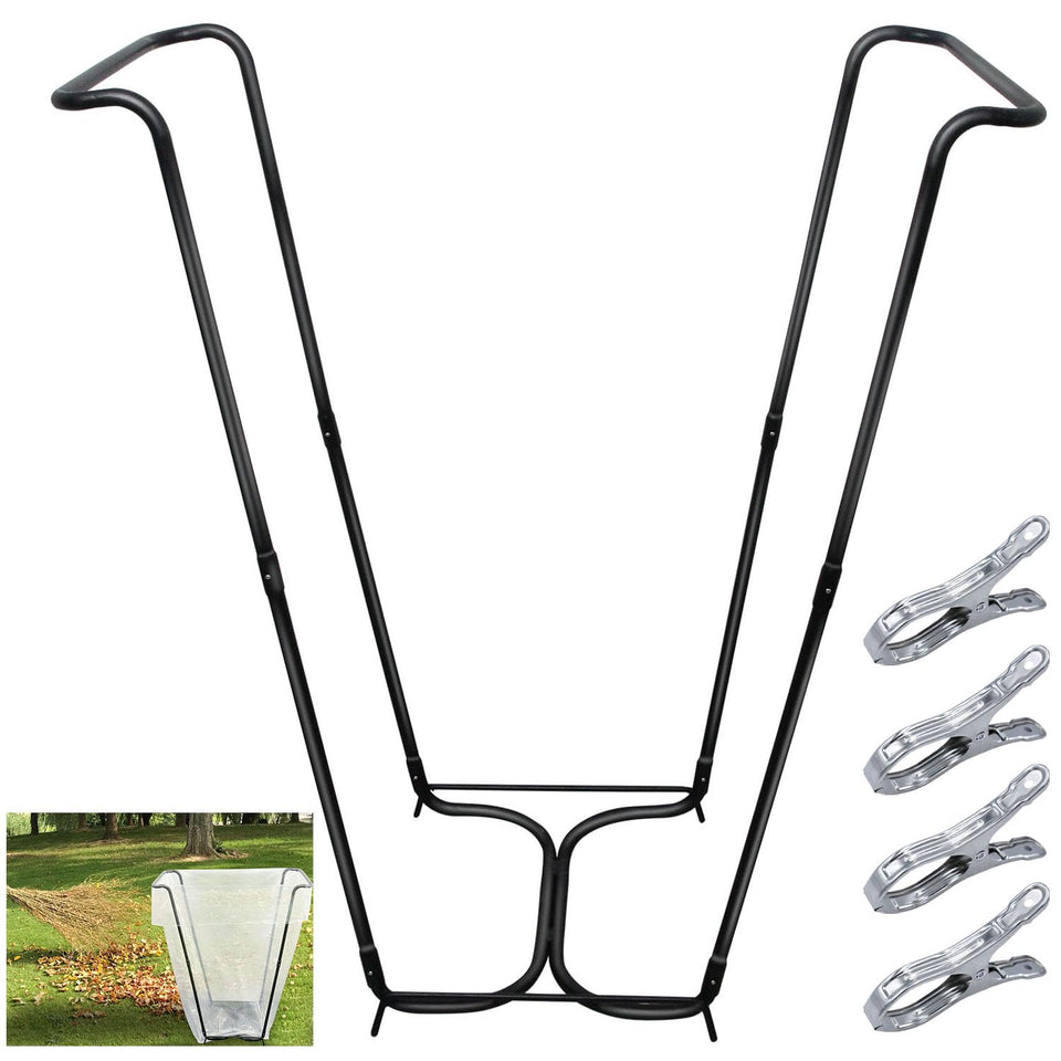 DOUBFIVSY garden trash bag holder assembly for quick setup during yard work.