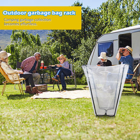 DOUBFIVSY leaf bag clips keep bags open for easy yard waste collection.