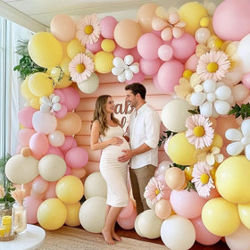DOUBLE LAYER BALLOON 5in and 12in double-stuffed balloons add depth and color.