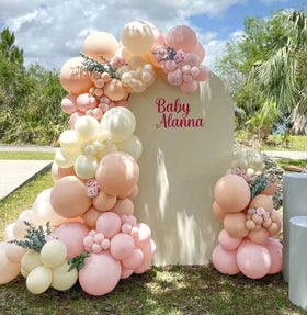 Double Layer Balloon garland kit in rose pink and cream for stylish celebrations