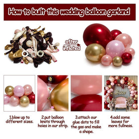 Metallic gold balloons add festive shimmer to arrangements.