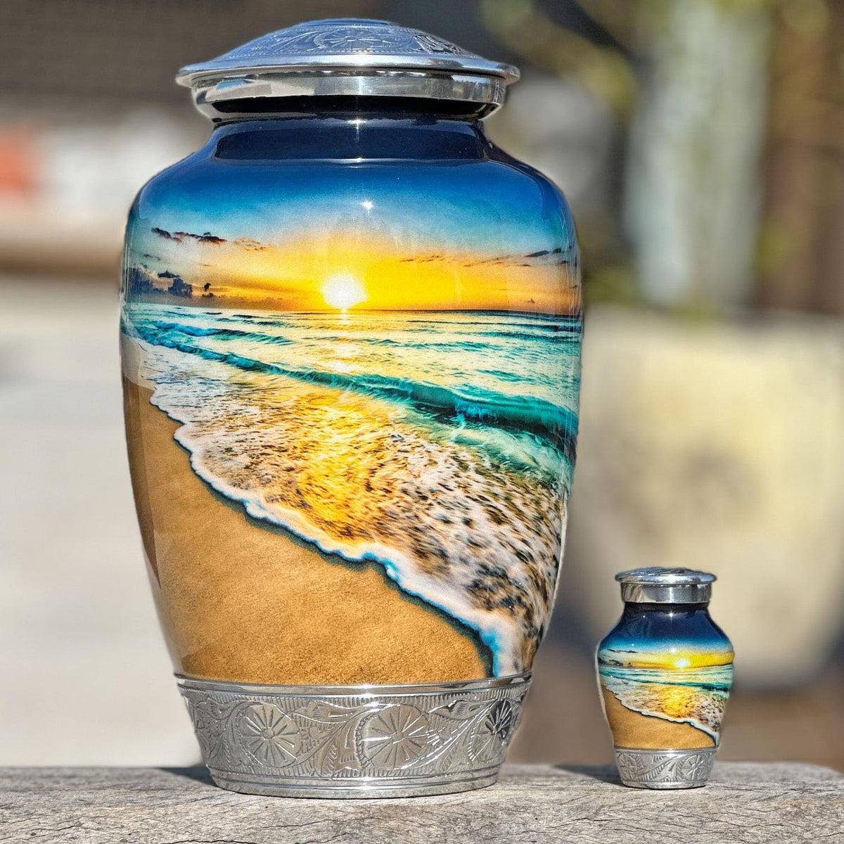 Double Trouble 3-cubic-inch capacity keepsake urn ideal for small remains.