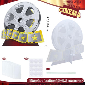 DoubleFill 4ft movie reel standup prop provides a tall, eye-catching backdrop for events.