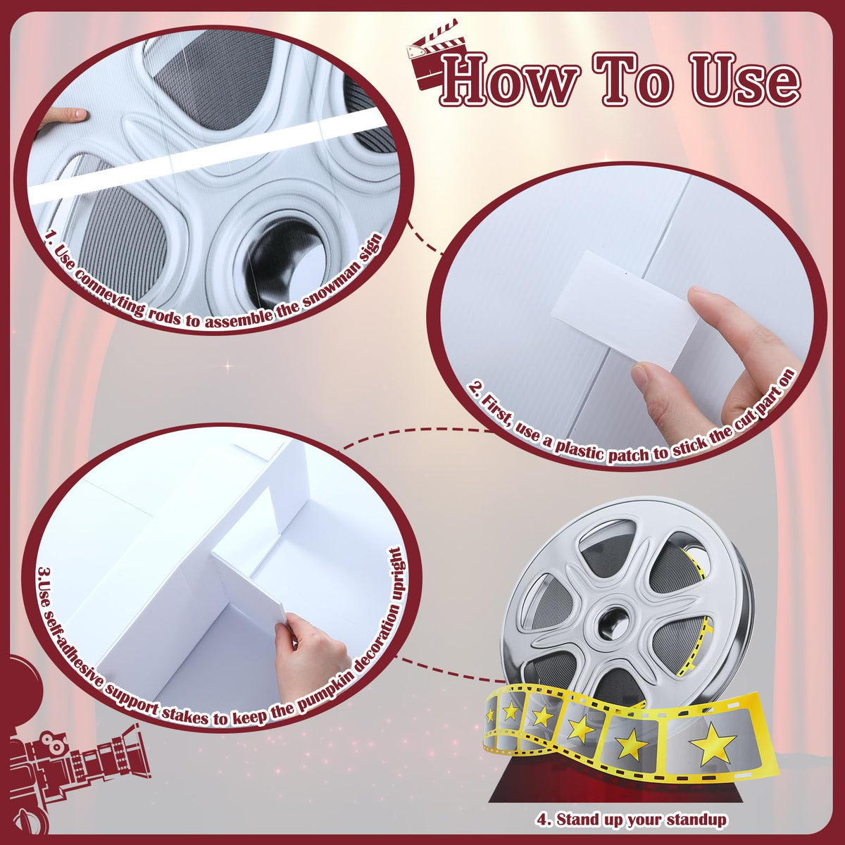 DoubleFill assembly kit with rods and patches enables stable, easy setup for party backdrops.