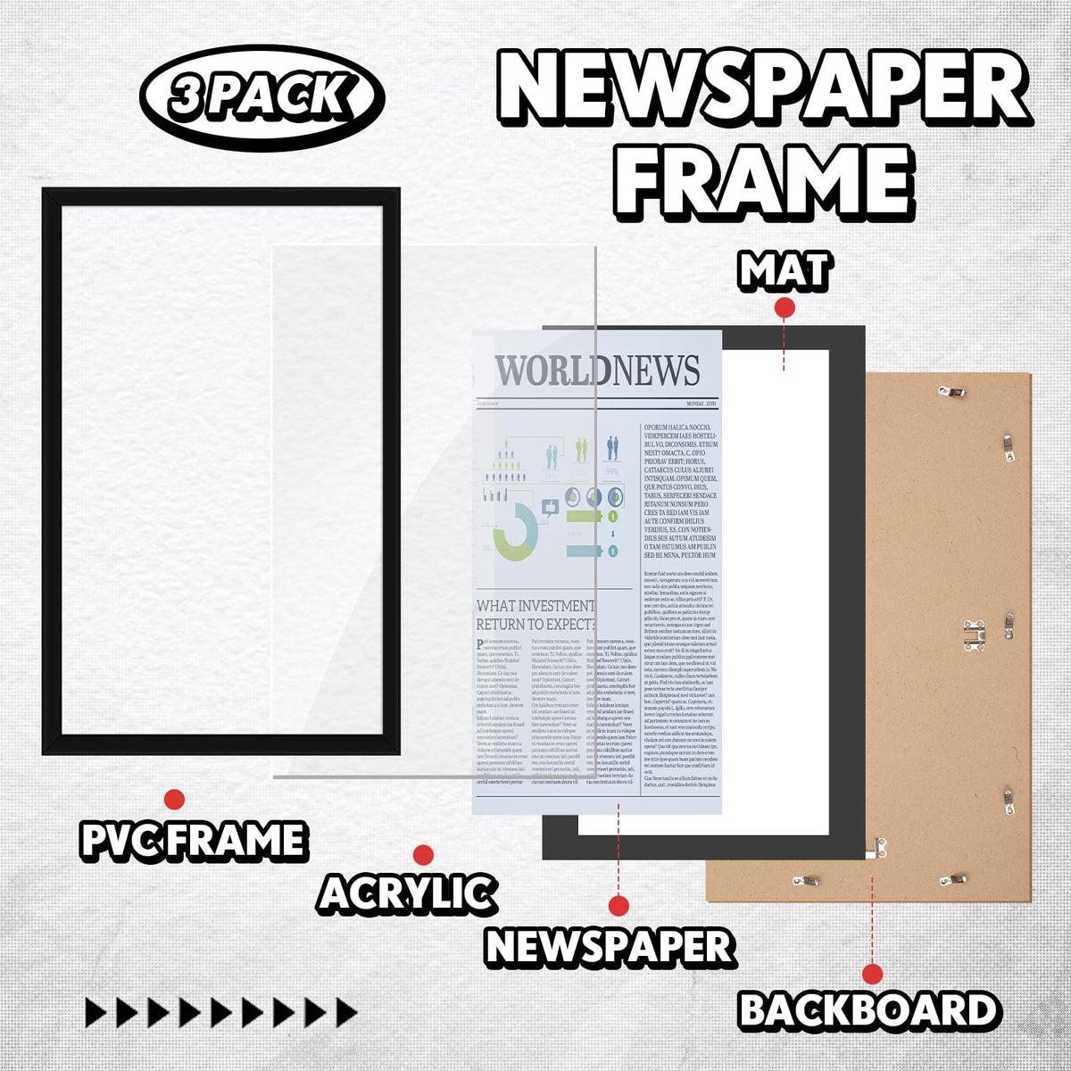 DoubleFill newspaper-display demonstrates 11x22 on wall with clean framing.