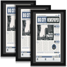 DoubleFill newspaper frame 11x22 front view with bold molding and ready-to-hang design.