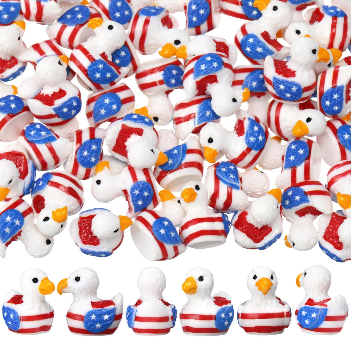 DoubleFill patriotic eagle duck figurine on desk decor adds festive flair.