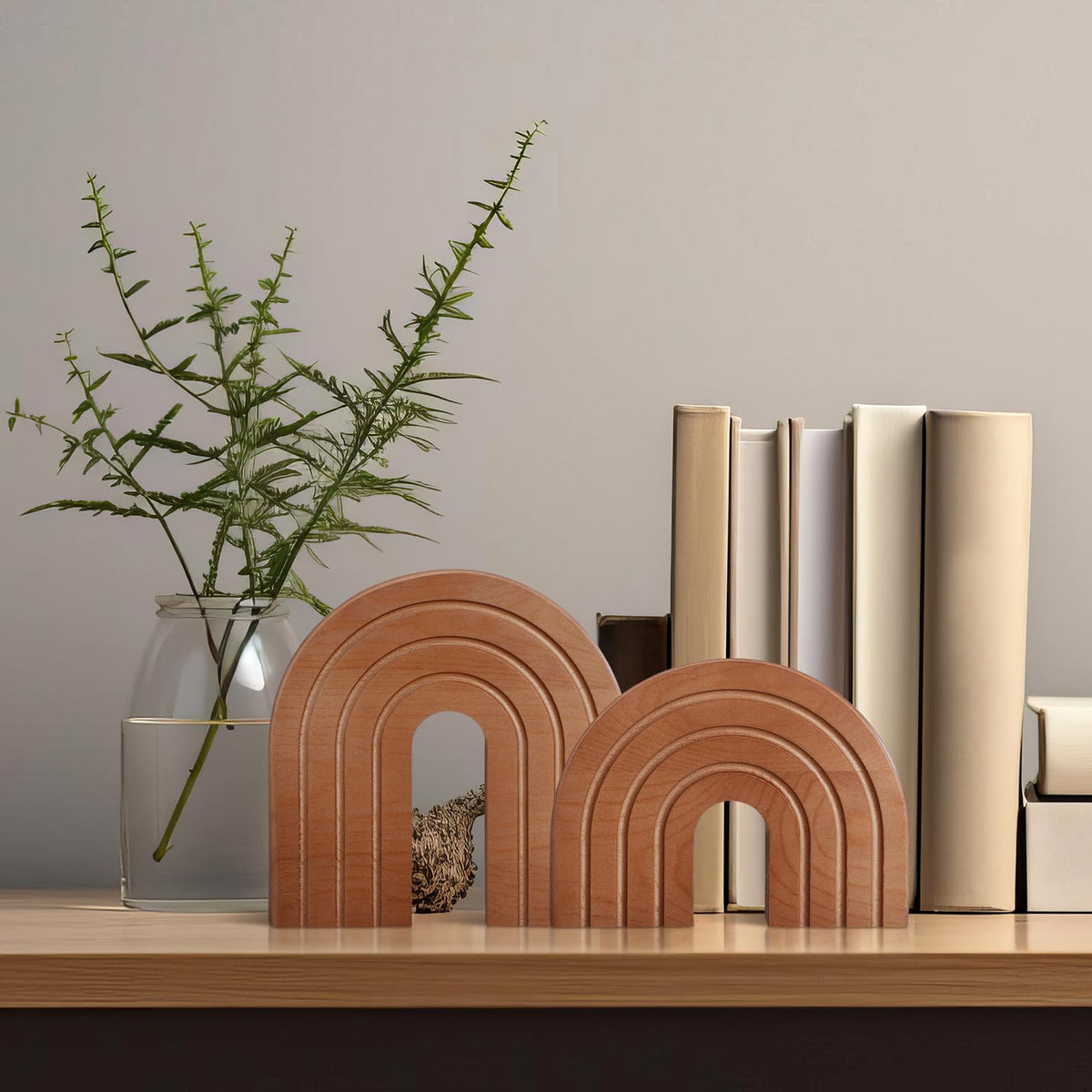 DoubleFill wooden arch decor office-desk provides a compact workspace accent.