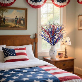 DoubleWood patriotic jasmine pick centerpiece setup for festive 4th of July