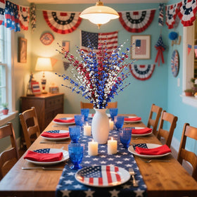 DoubleWood patriotic jasmine pick close-up texture highlights realistic petals and leaves