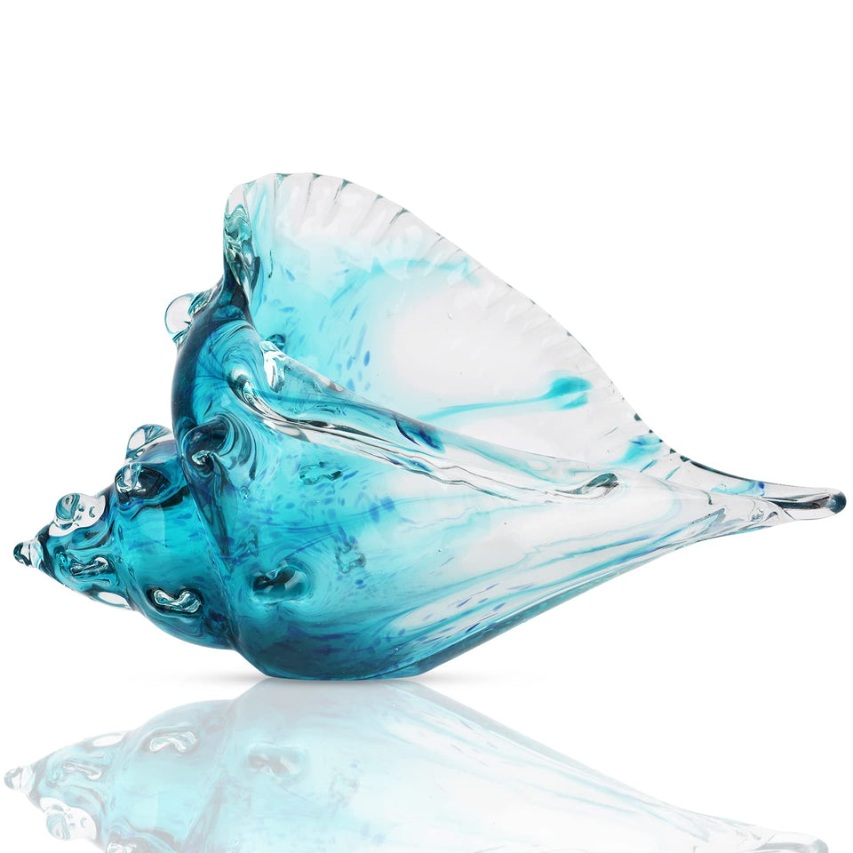 DOVDOV conch fairy green, hand-blown glass centerpiece for living rooms.