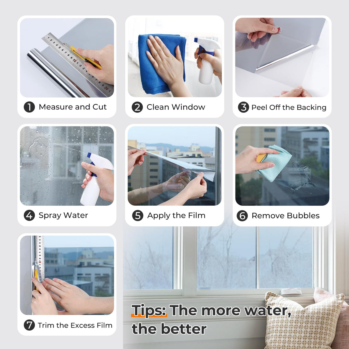 Dowell window privacy film modern sleek look enhances glass surfaces with reflective finish.