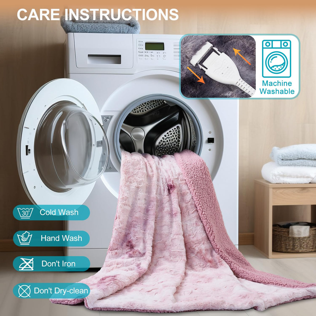 Dowin easy-clean design with removable controller for machine washing.