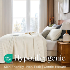 Down Home linen white queen quilt on bed for versatile styling
