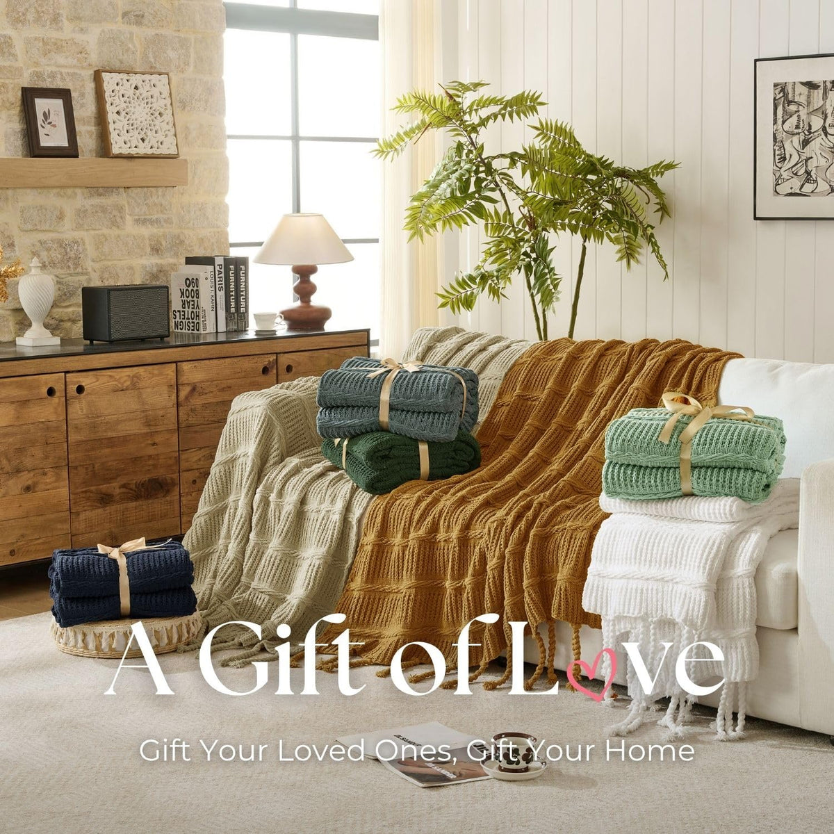Down Home neutral colorways palette shown to complement decor palettes