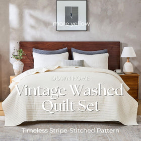Down Home vintage washed soft quilt close up showing plush texture and drape