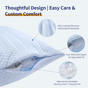 DOWNCOOL adjustable height lets you customize firm support.