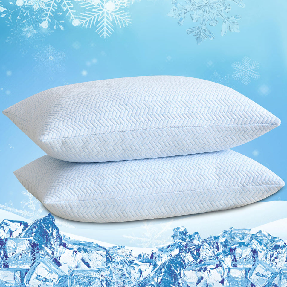 DOWNCOOL cooling pillow dual-sided cover for all-season comfort.