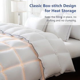 DOWNCOOL Corner tabs and middle loops secure a duvet cover without shifting.