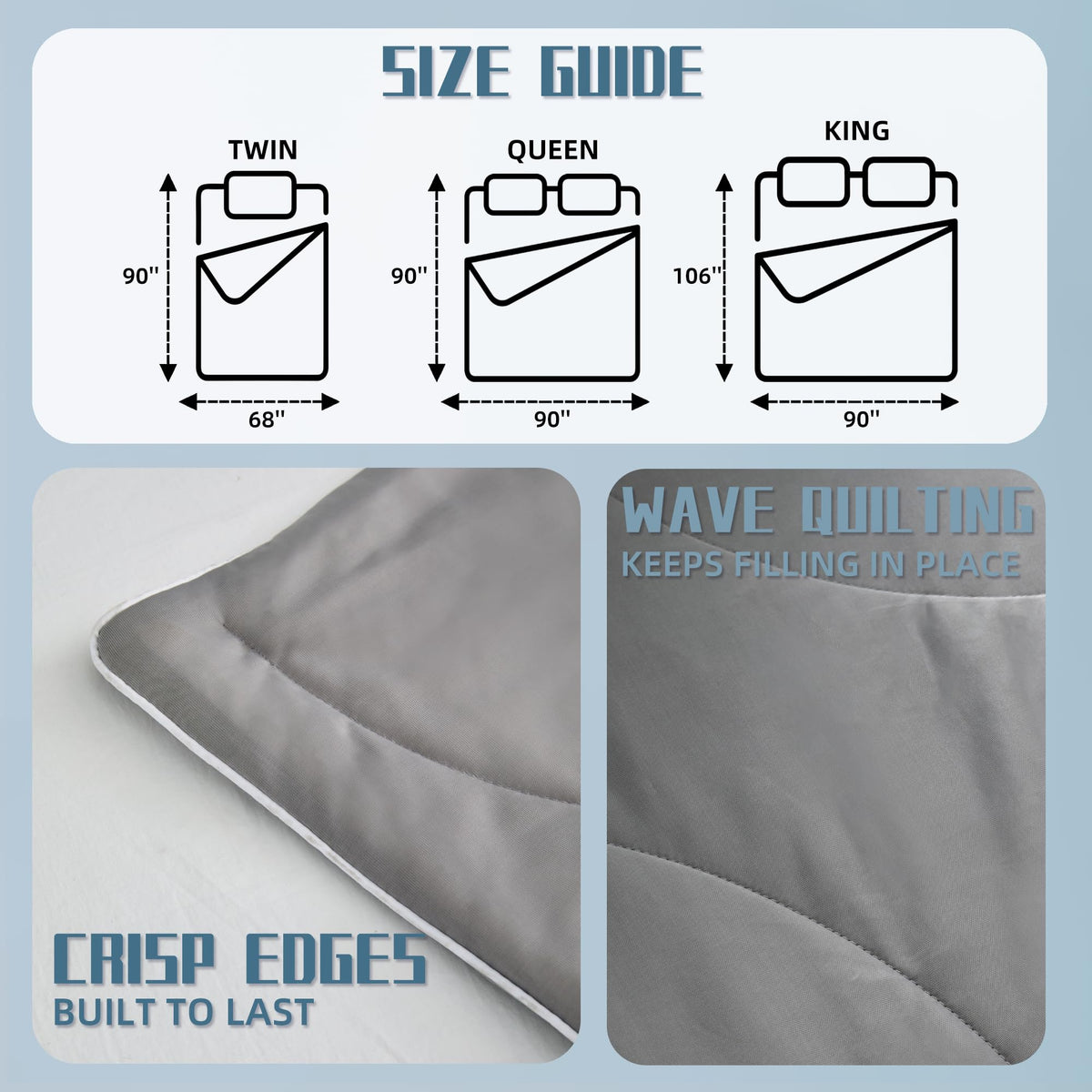 DOWNCOOL honeycomb quilting stays evenly distributed to maintain comfort.