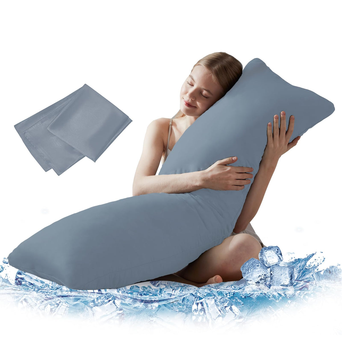 DOWNCOOL large body pillow insert 20x54 inches for full-body sleep support.