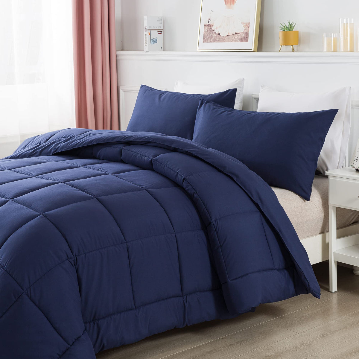 DOWNCOOL comforter packaged compactly; fluff after unpacking for full loft