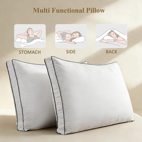DOWNCOOL pillow side-back-stomach versatility—one pillow fits all sleeping positions