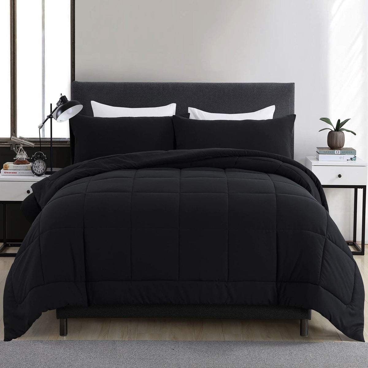Downcool Queen Comforter top view shows plush fabric and cozy texture.