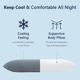 DOWNCOOL long pillow suits side and back sleepers for versatile comfort.