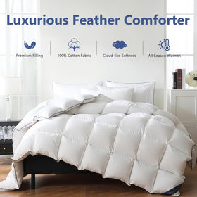 DOWNCOOL ultra-soft shell highlights breathable cotton weave for restful nights.