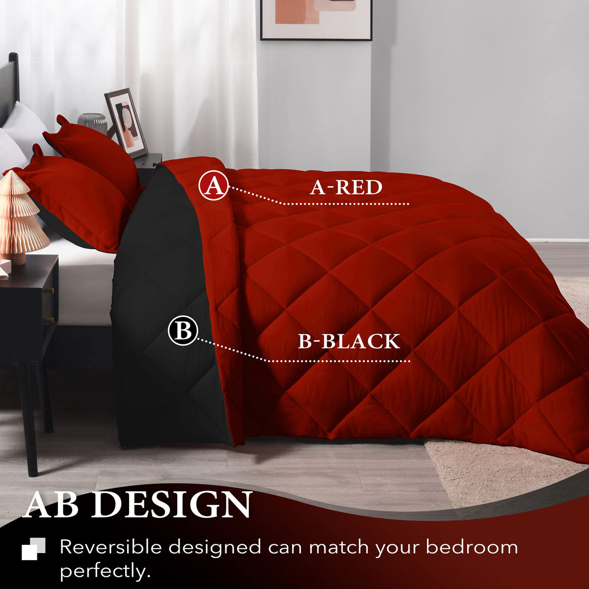 Downluxe California King Comforter Set diamond stitching detail prevents fill shifting