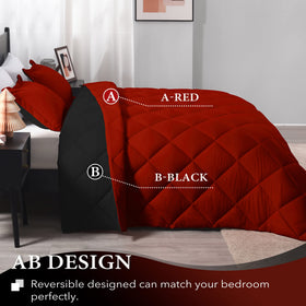 Downluxe California King Comforter Set diamond stitching detail prevents fill shifting
