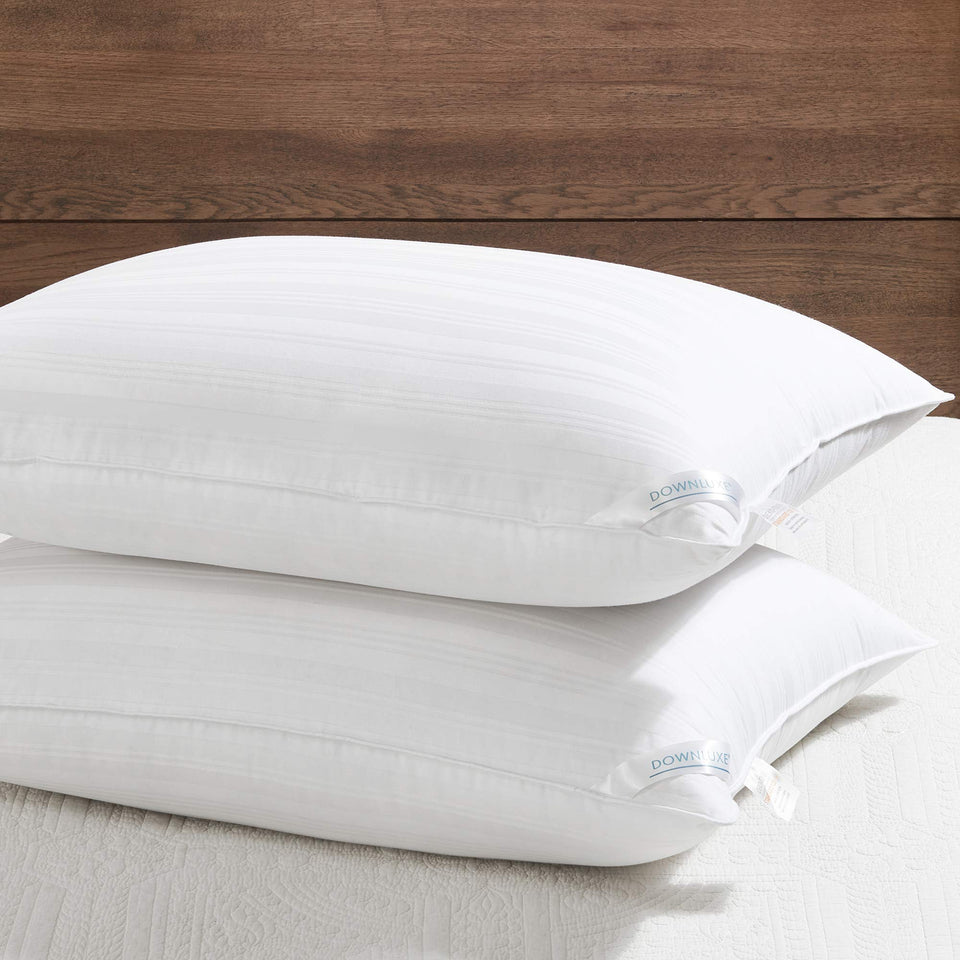 Downluxe king pillows roll-pack packaging ready to loft after unpacking