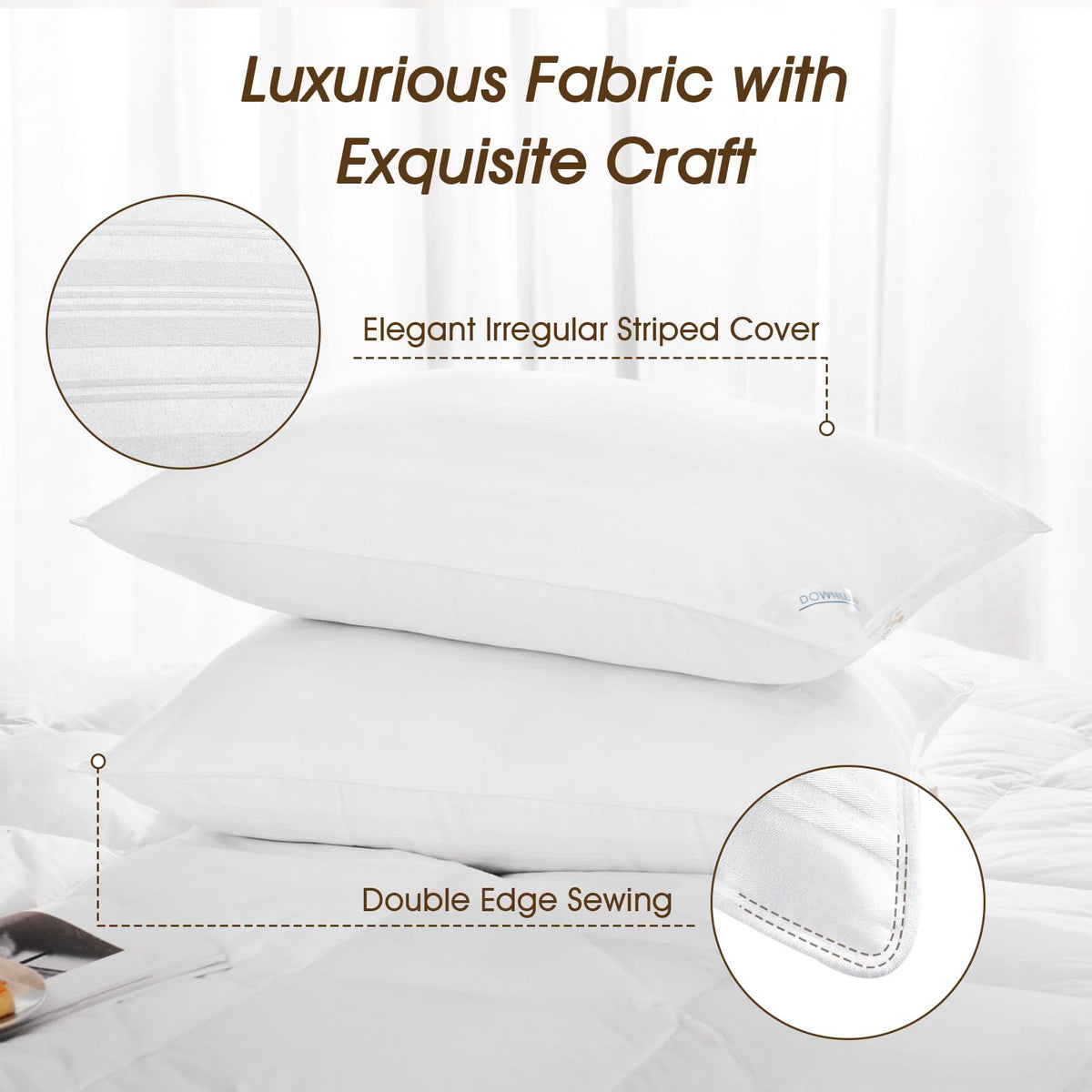 downluxe edge piping detail shows neatly tailored appearance and durable finish.