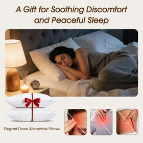 Downluxe pillow supporting back sleepers comfortably