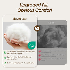 Downluxe king pillow in bed for side sleepers