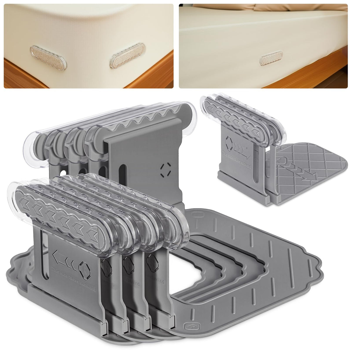 Downoop Bed Lock Structure Design secures sheets without clips for simple setup.