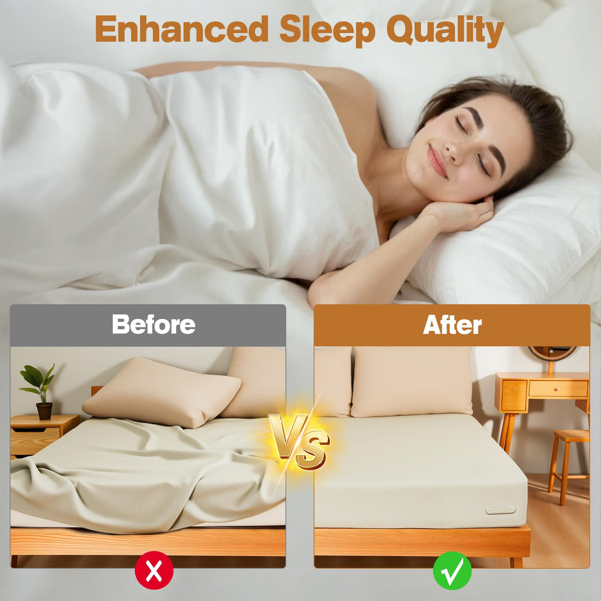 Downoop Damage-Free Design protects bed sheets from damage.