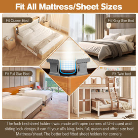 Downoop Sleep-Stability keeps sheets in place for nightly comfort.