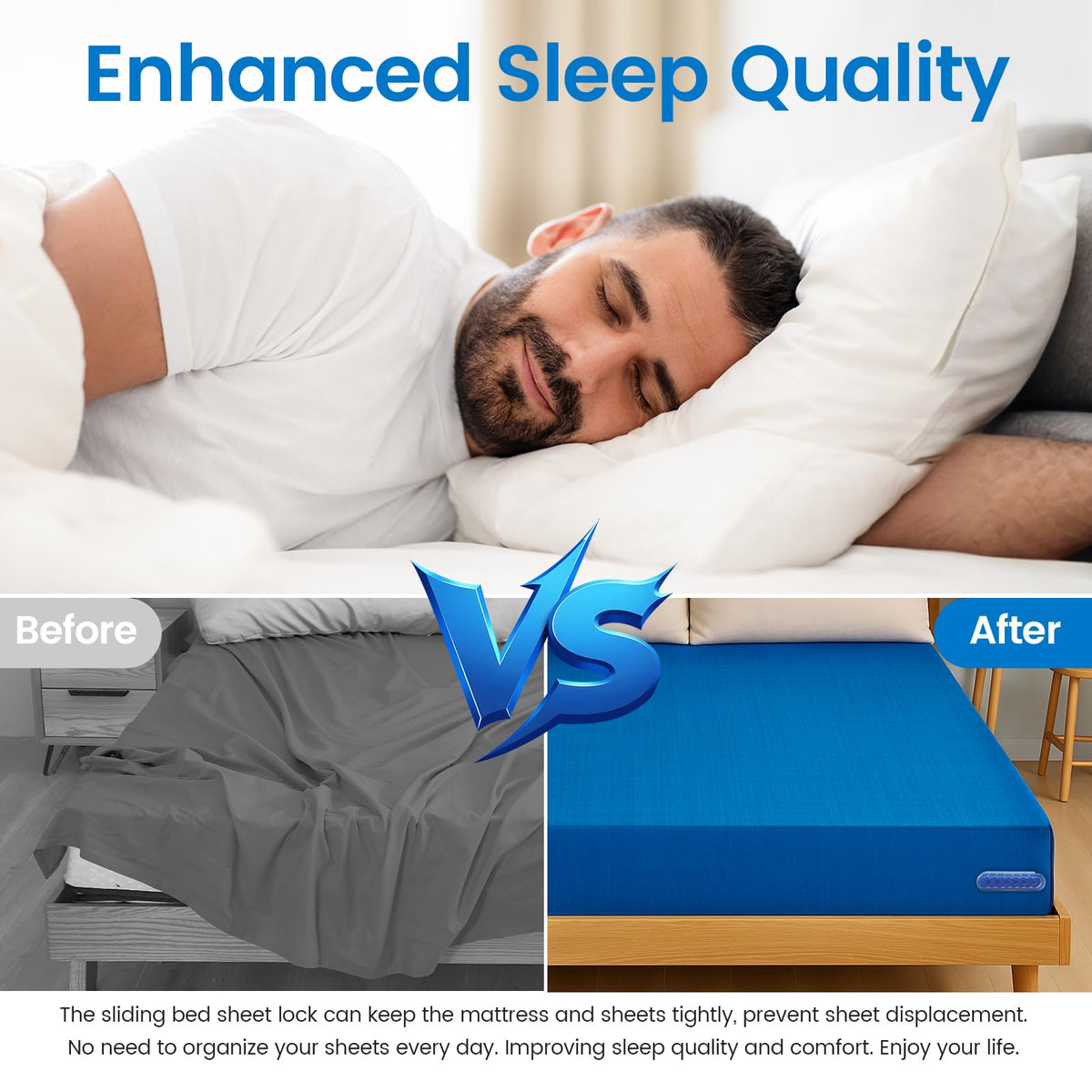 Downoop keeps sheets tight with no slip